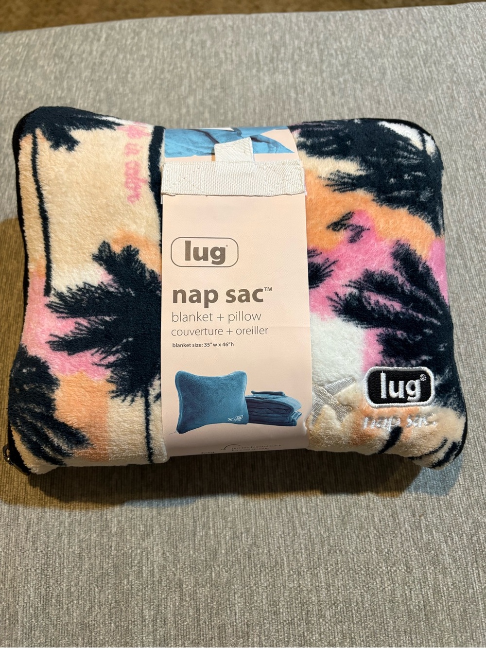 lug Nap Sac Blanket + Pillow - Palm Sunset NWT